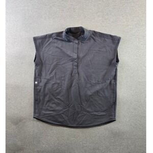 FIGS Rafaela Oversized Scrub Top Womens Size XS Slate Technical Collection Nurse